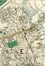 Duckett's Canal, Old Ford, North London Railway, Embankment of the Main Drainage Northern Outfall Sewer, East London Water Works, Great Eastern Railway, Bow, Stratford, Mile End Old Town, City of London and Tower Hamlets Cemetery, Blackwall Extension Railway, London Tilbury & Southend Railway, Limehouse Cut, & Bromley